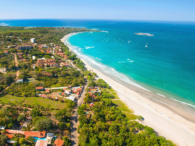 Aerial view of Tamarindo Beach
